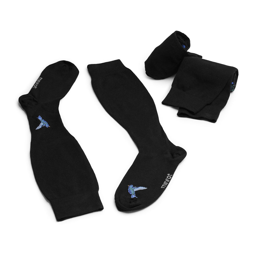 Minfot Flawless Støttestrømper Eco Bomuld Summernight Sort 3-pak