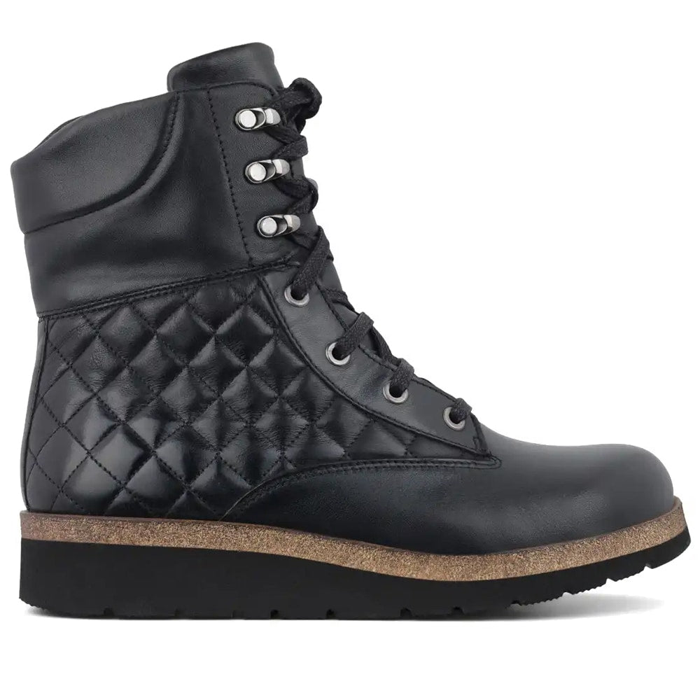 New Feet Karen Breda Fodrade Skor Dam Lace Zip Svart