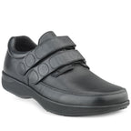 New Feet Milas Brede Sko Herre OrthoStretch Velcro Sort