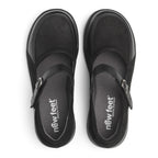 New Feet Hanne Extra Brede Sko Ballerina Stretch Dame Sort