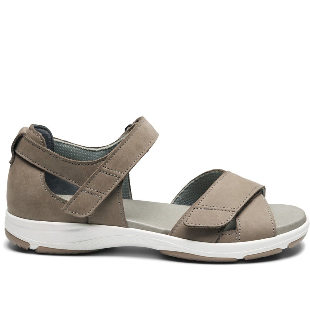New Feet Saga Extra Breda Sandaler Hälkappa Kardborre Dam Sand