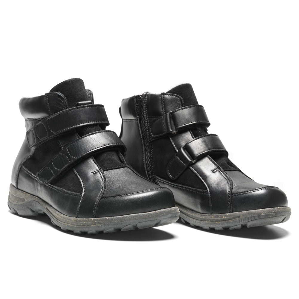 New Feet Yvette Extra Brede Sko Dame Stretch Velcro Sort