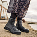 New Feet Mary Boots Snøring Lynlås Sort