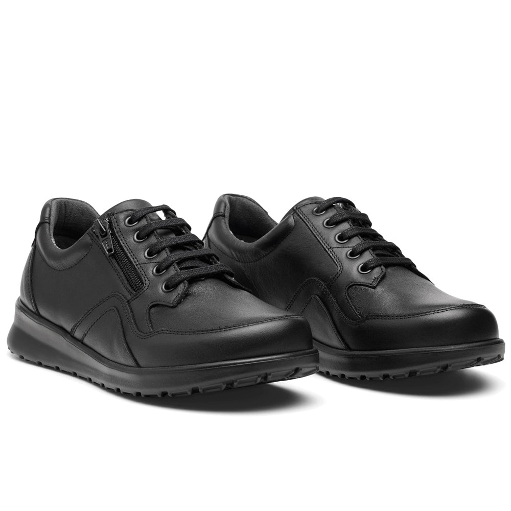 Produktbild 4 - New Feet Helle Extra Breda Skor Dam Dragkedja Stretch Svart