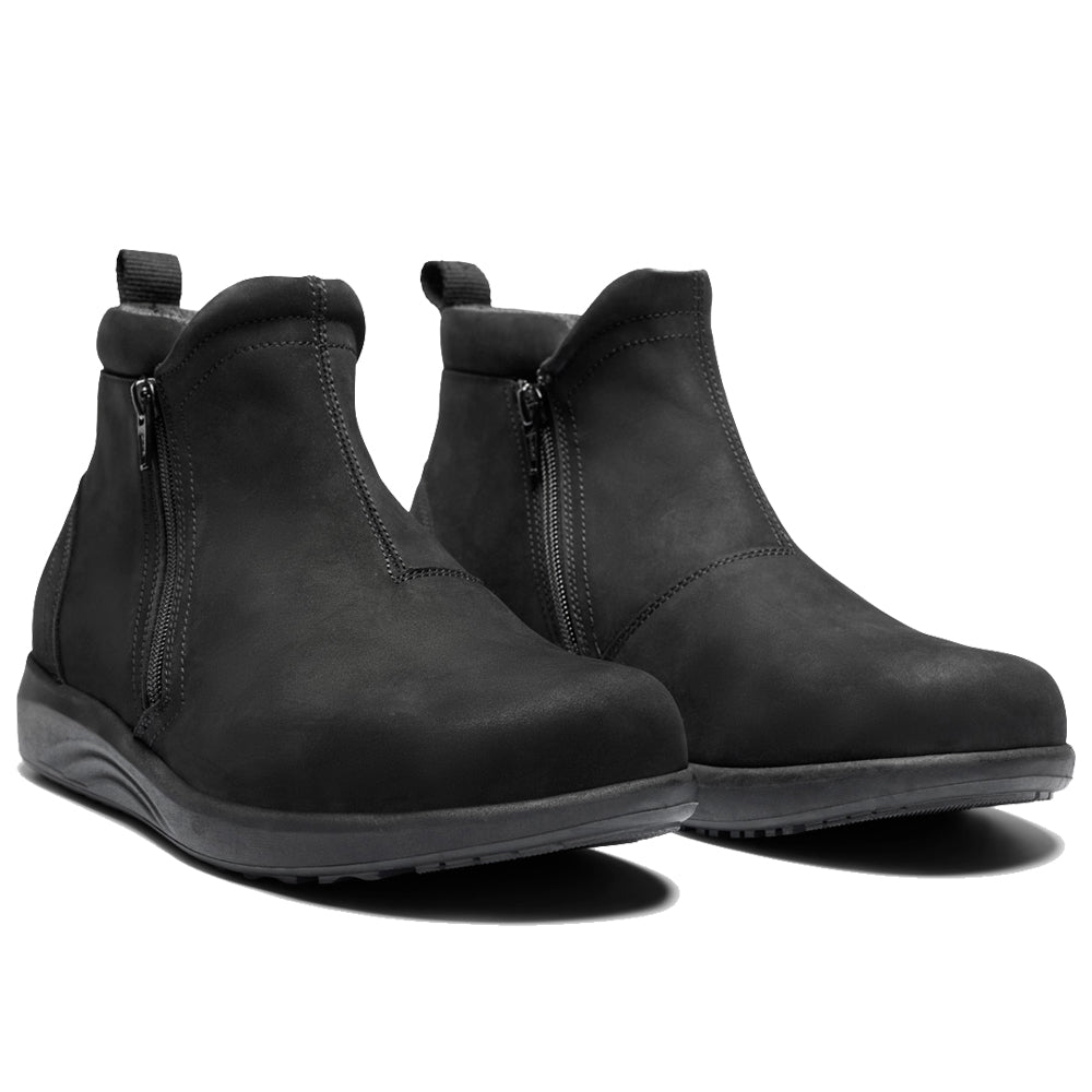 Produktbild 3 - New Feet Frankie Extra Breda Boots dragkedja Nubuck Tex Svart