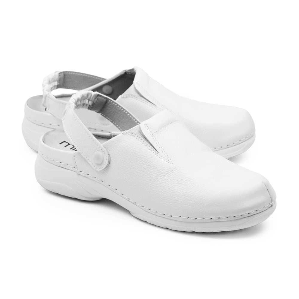 Minfot Arbejdssko Tøffel Blød Hvid