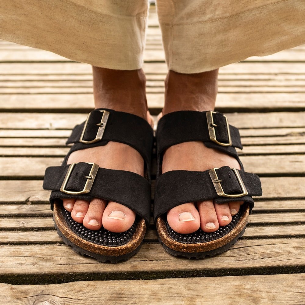 Minfot Massage Sandaler Bio Ruskind Sort