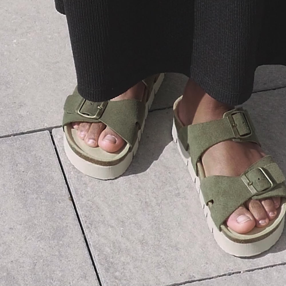 Minfot Upstep Lill Sandaler Dame Ruskind Grøn