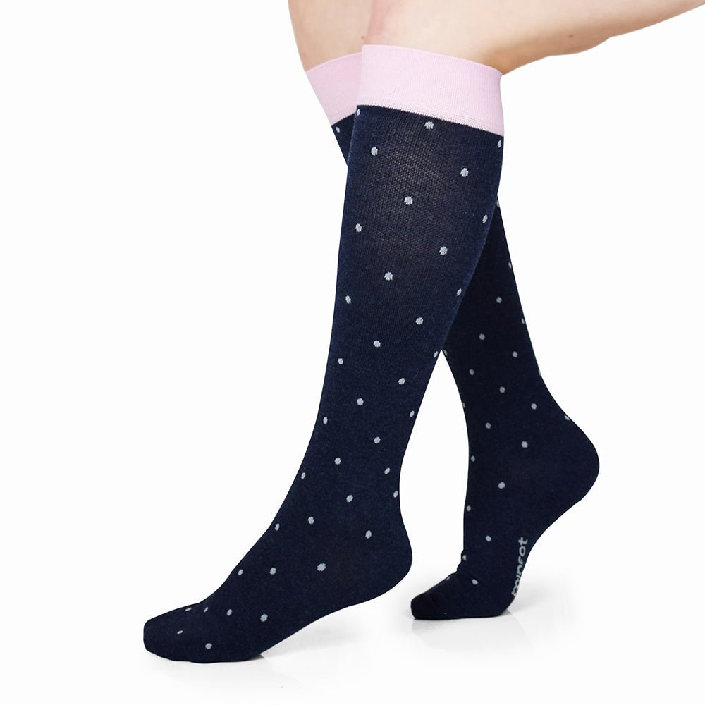 Minfot Støttestrømper bomuld Eco Dot Grey 1-pak