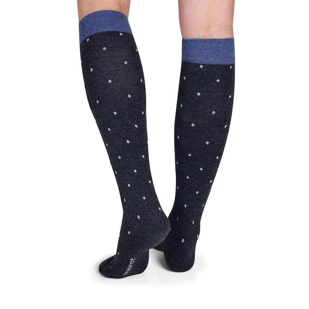 Minfot Støttestrømper bomuld Eco Dot Pink 1-pak