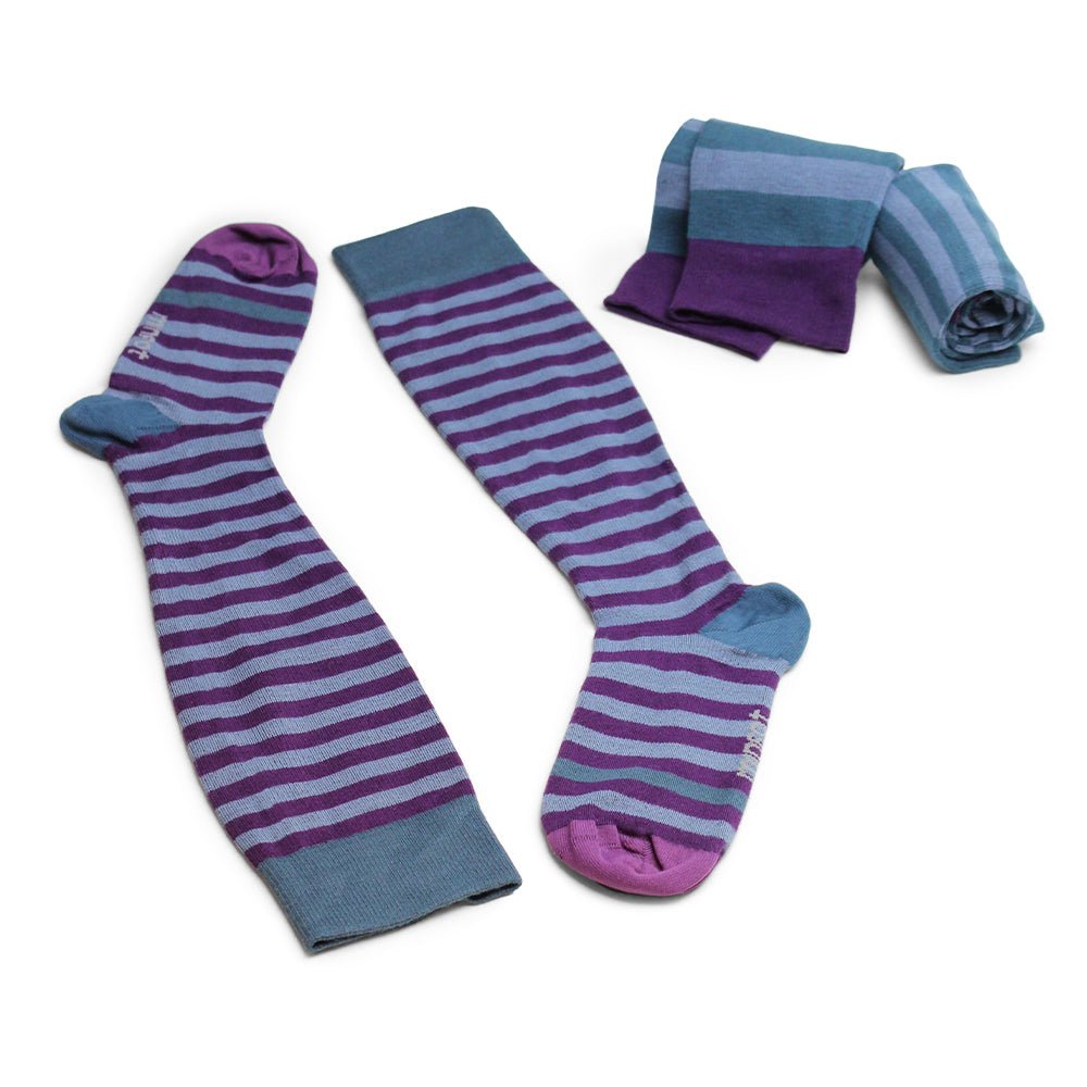 Produktbild 8 - randiga-stödstrumpor-svullna-ben-fotter-bambu-fjord-3-pack