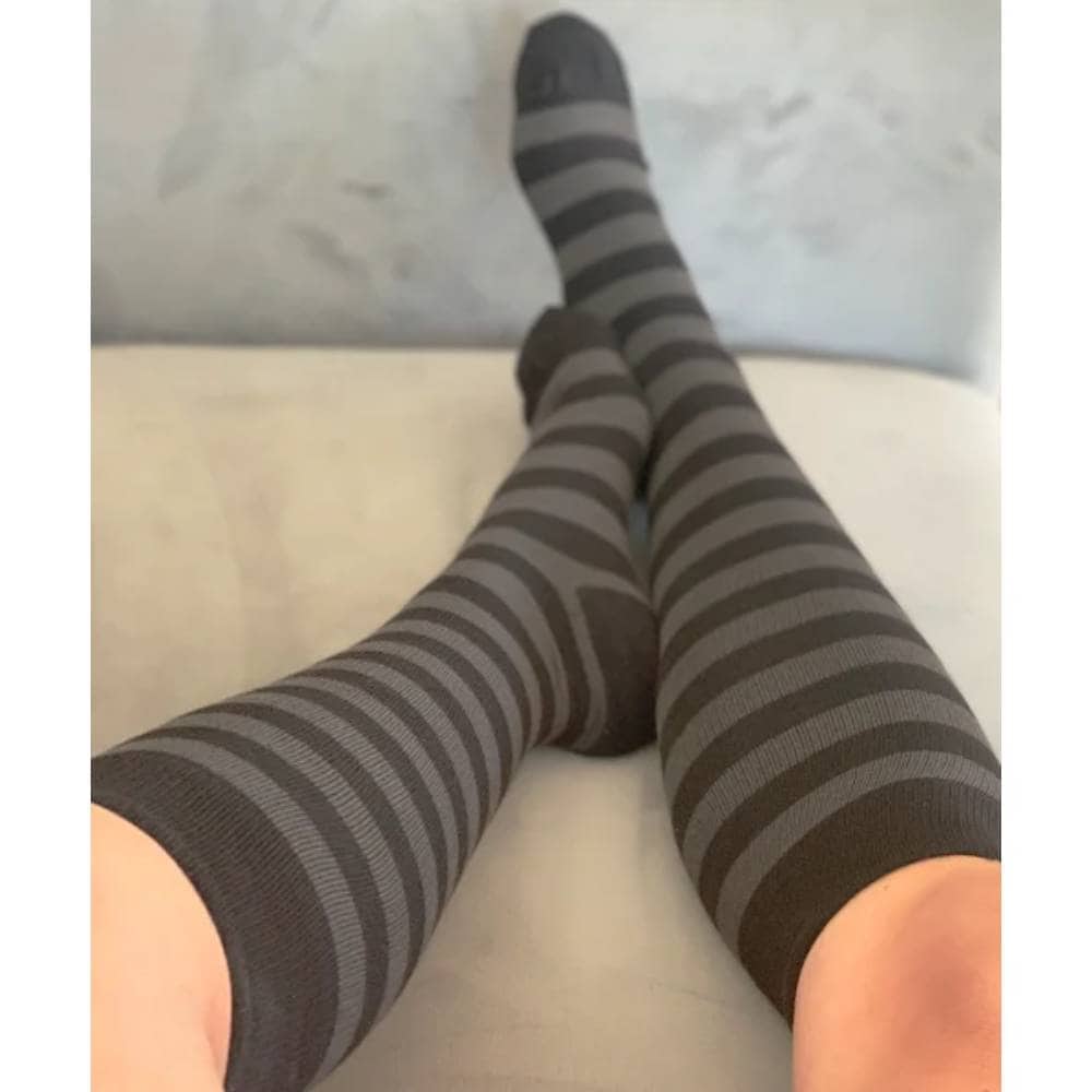 Produktbild 2 - SupCare Støttestrømper Stribet Sort Grå
