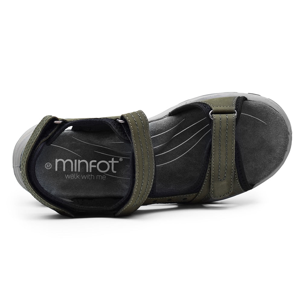 Minfot Sandaler Sandhamn Dame Nubuck Olivengrøn