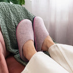 Minfot Hjemmesko Uld Slip-on Viken Uld Rosa