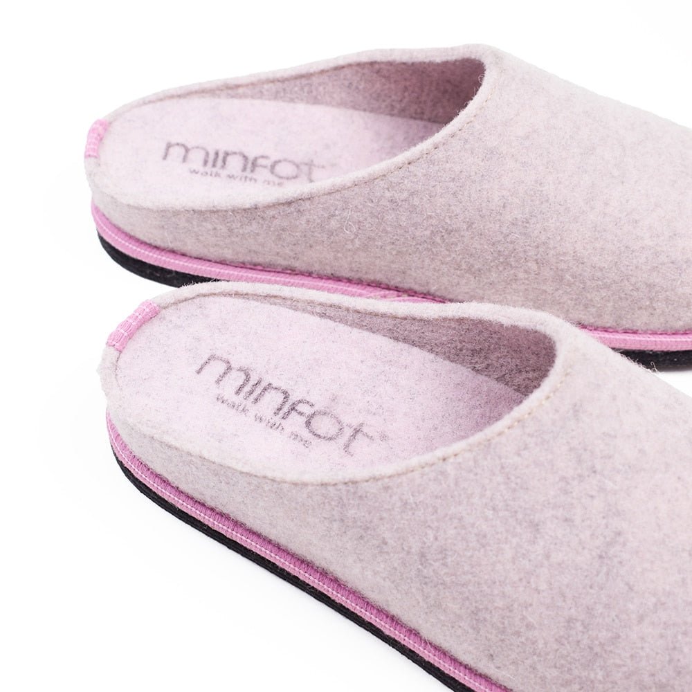Minfot Hjemmesko Uld Slip-on Viken Uld Rosa