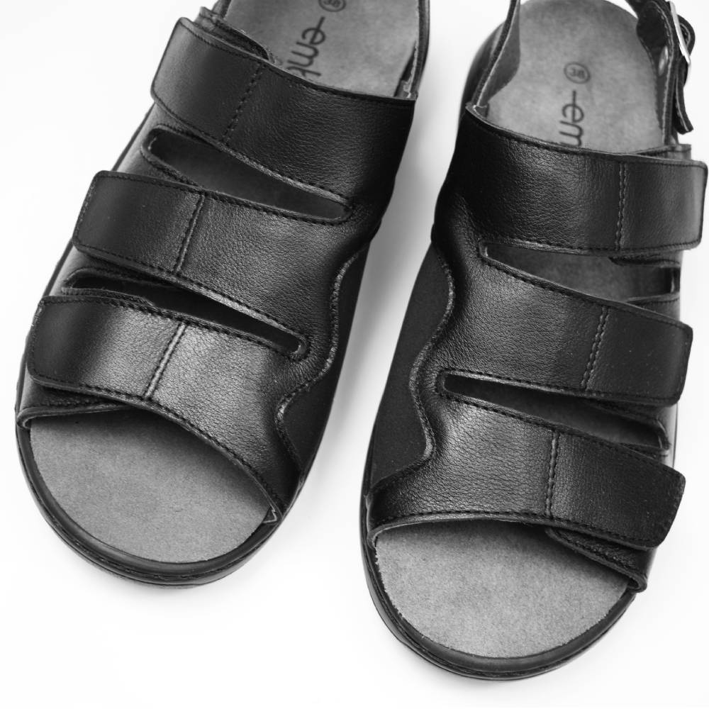 Embla Hälsoskor Sandaler Linn Ergoflex Elastik Hælrem Sort