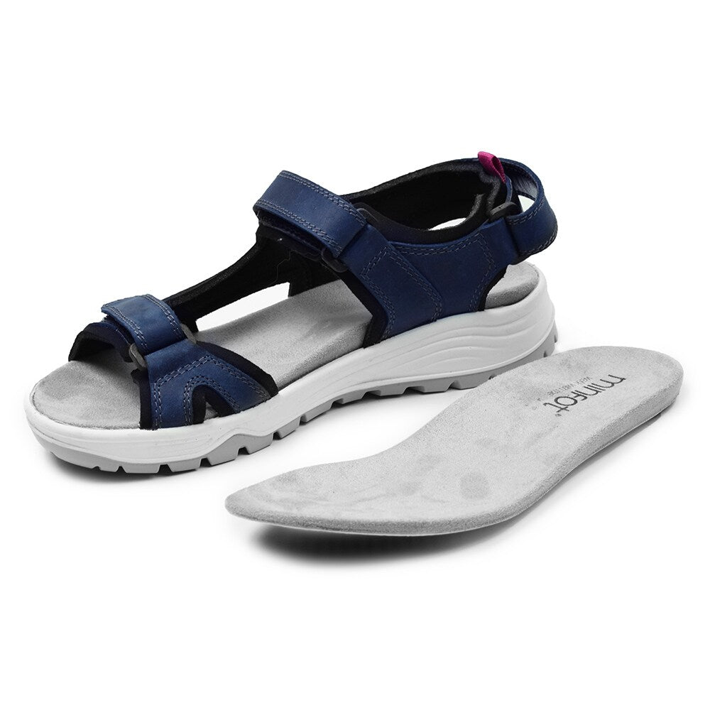 Produktbild 9 - Minfot Sandaler Kattvik Dam Nubuck Navy Fuxia