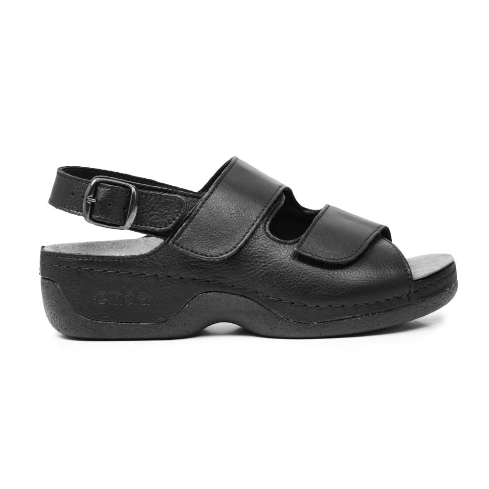 Embla Hälsoskor Sandaler Ingrid Ergoflex Elastisk Hälrem Svart