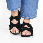 Minfot Justi Sandaler Dame Ruskind Sort 
