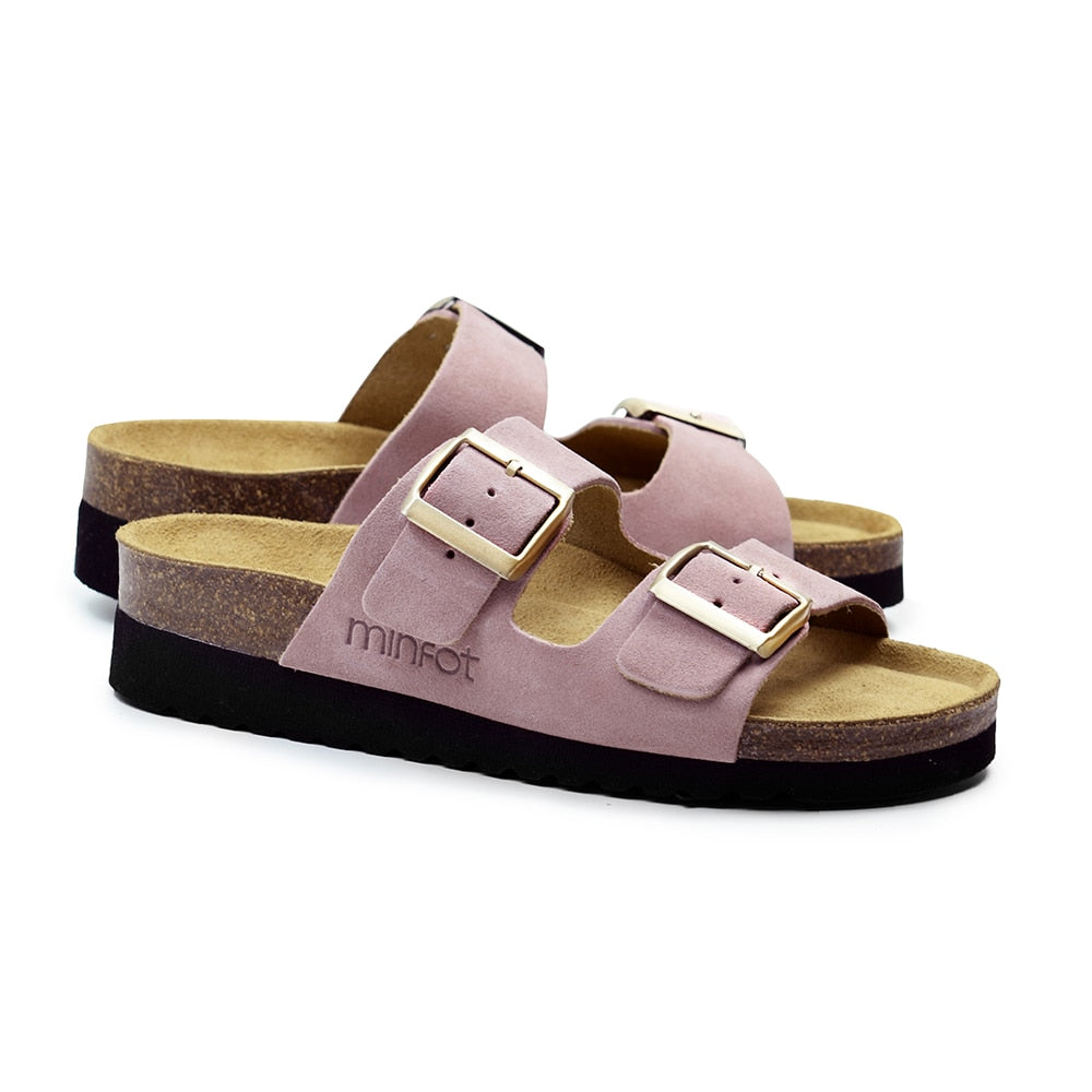 Minfot Sandaler Blød Bio Moa Ruskind Lyserød