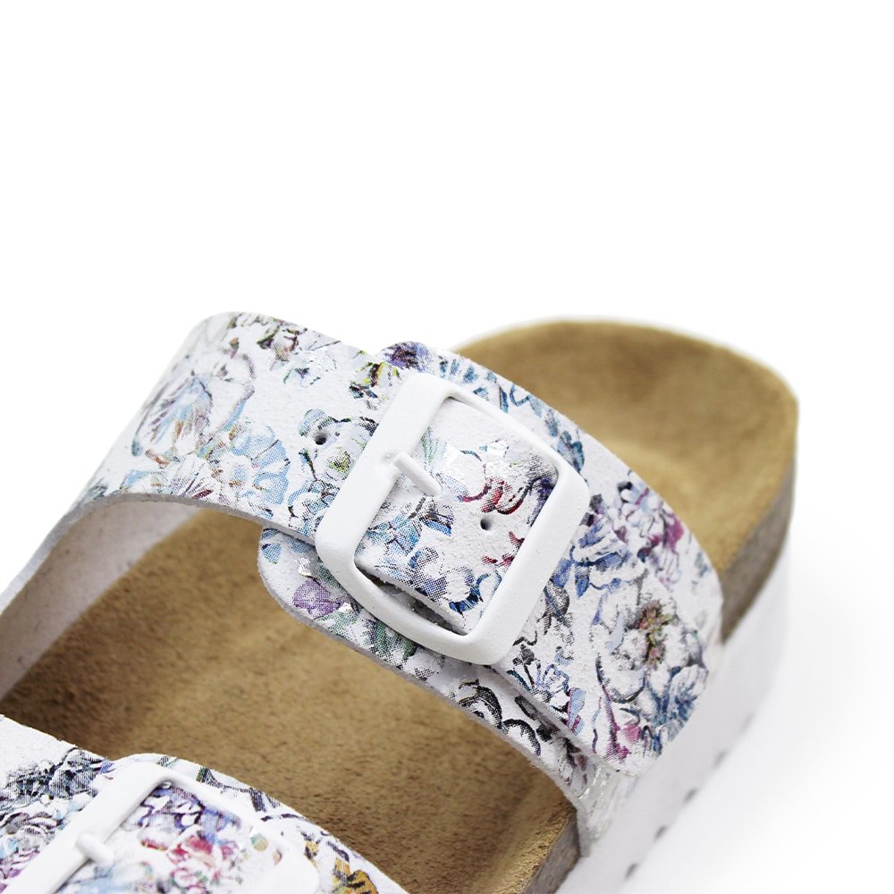 Minfot Sandaler Blød Bio Tropical Flowers Hvid
