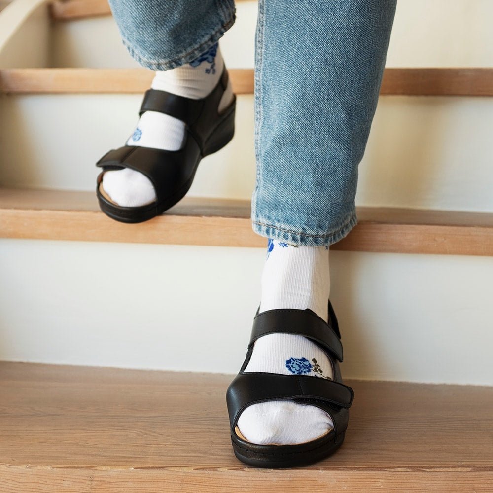 Minfot Sandaler Stretch Iris Hælrem Sort