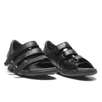 New Feet Astrid Brede Sandaler Hælkappe Velcro Dame Sort