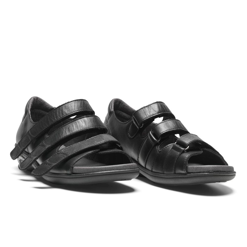 Produktbild 3 - New Feet Astrid Breda Sandaler Hälkappa Kardborre Dam Svart