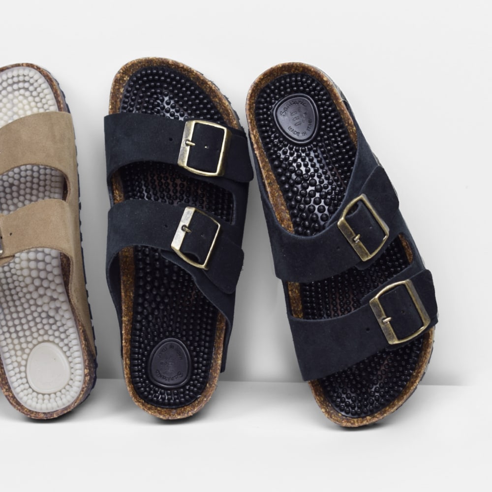 Minfot Massage Sandaler Bio Ruskind Sort