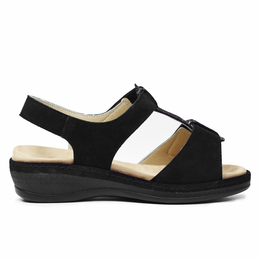 Suave Ekstra Bred Sandal Black Tenn