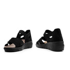 Minfot Sandal Komfort Mia med hælkap Nubuck Sort
