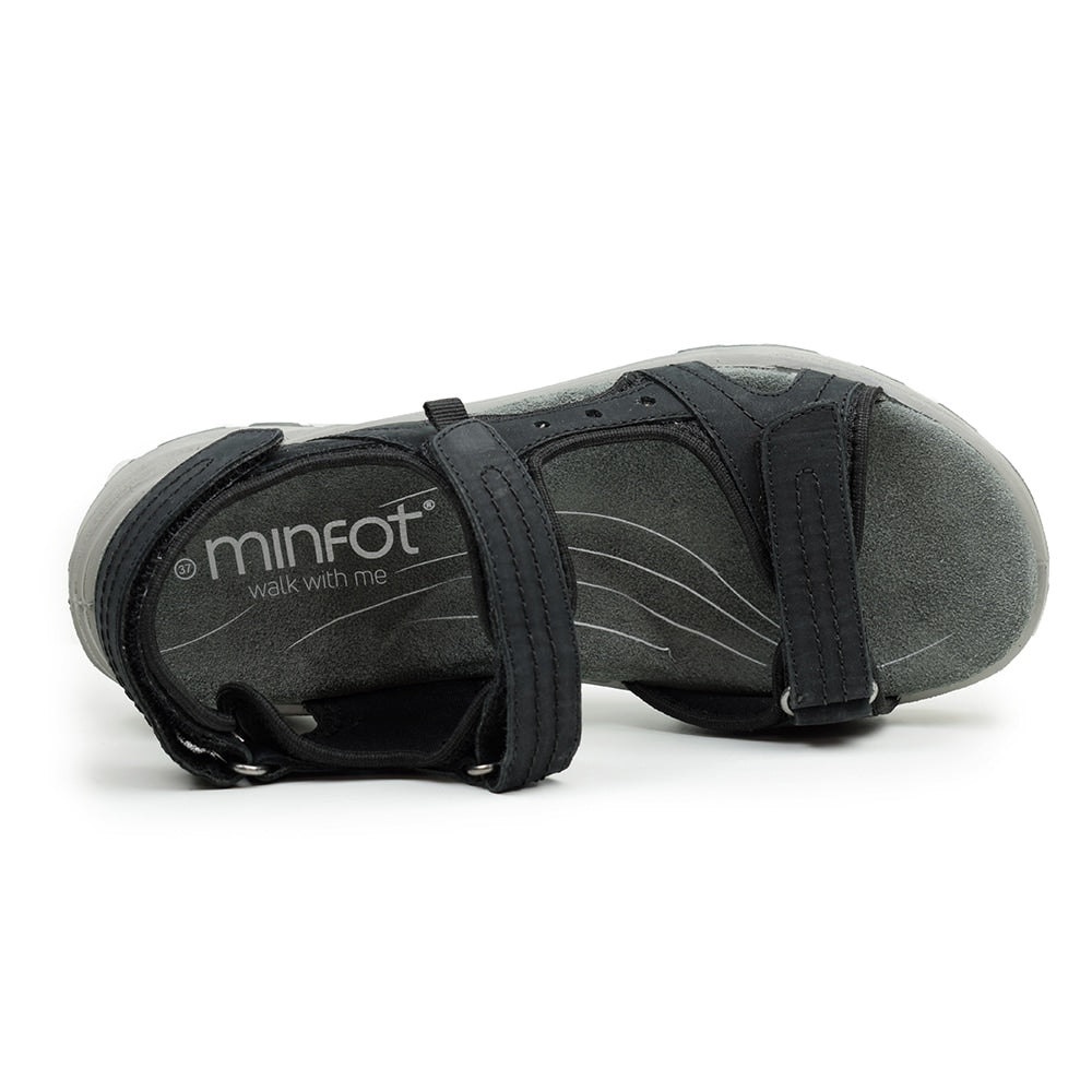 Minfot Sandhamn Sandaler Dame Nubuck Black