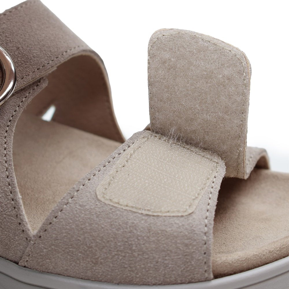 Minfot Abby Sandaler Dame Velcro Taupe
