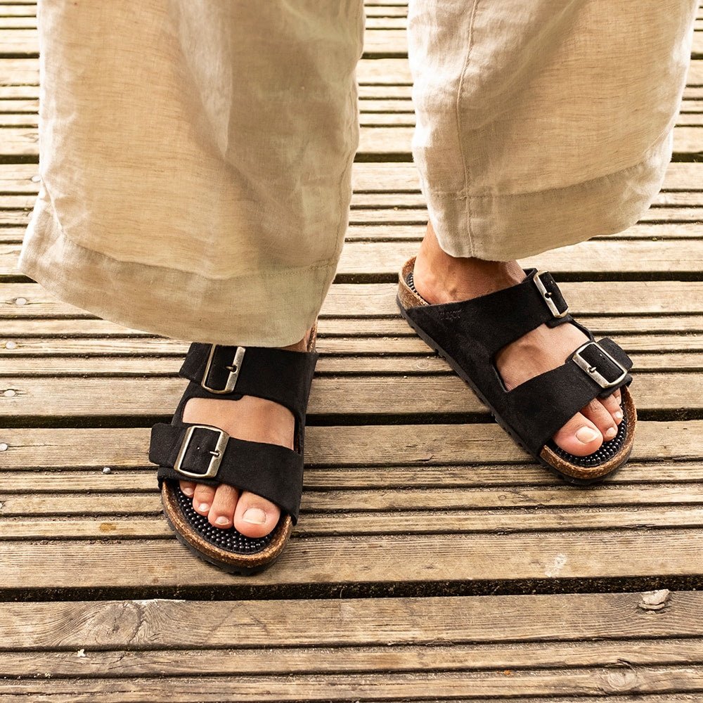 Minfot Massage Sandaler Bio Ruskind Sort