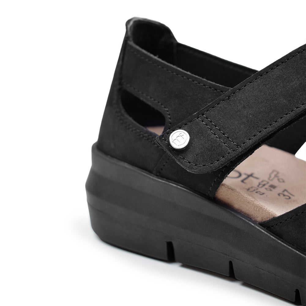 Minfot Sandal Komfort Mia med hælkap Nubuck Sort