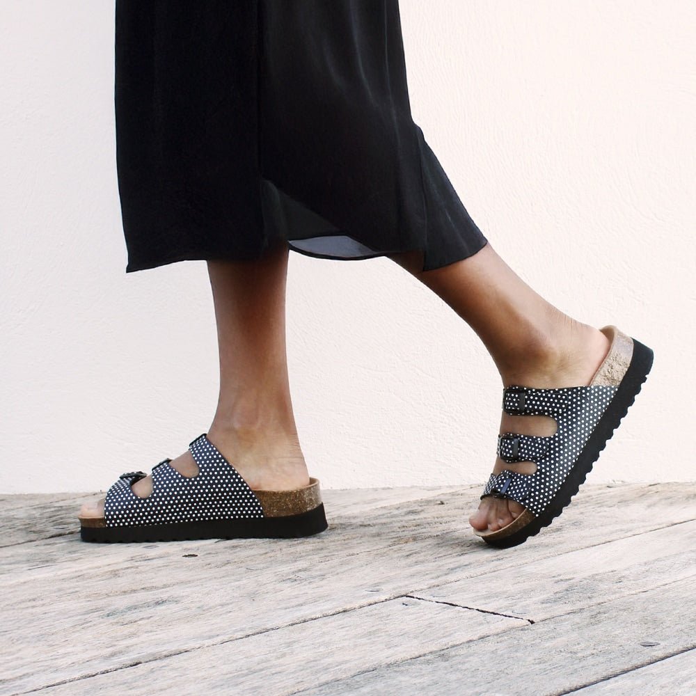 Minfot Dots Sandaler Dame Blød Bio Sort