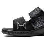 Minfot Granit Sandaler Dame Stretch Sort
