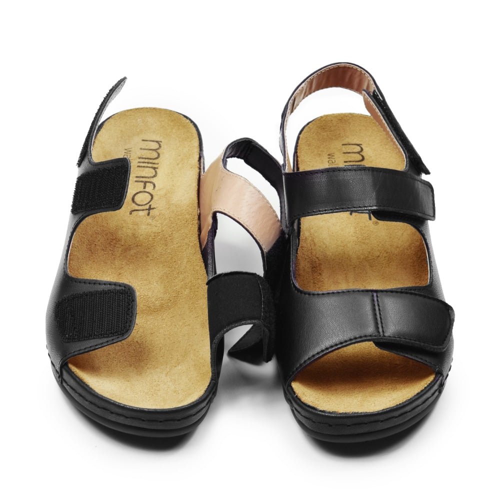 Minfot Sandaler Stretch Iris Hælrem Sort