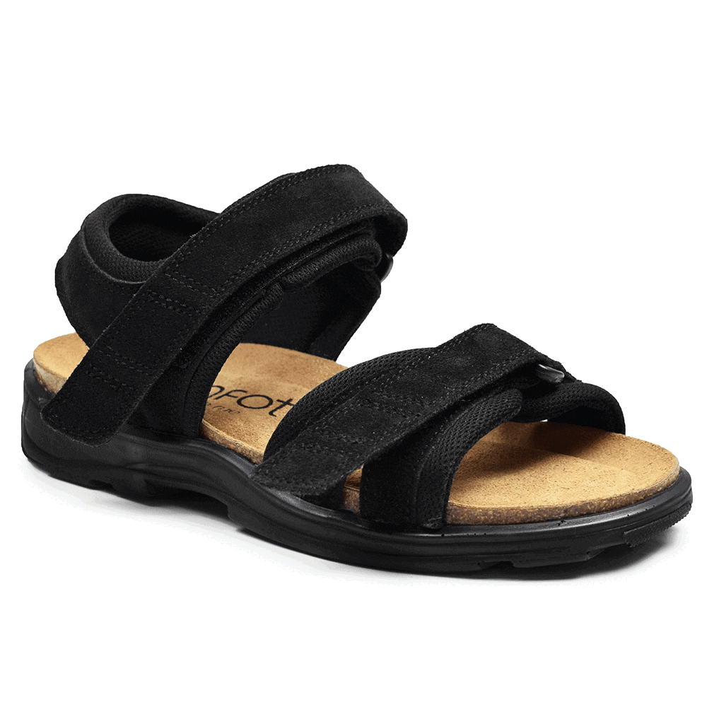 Minfot Flex Sandaler Unisex Ruskind Sort 