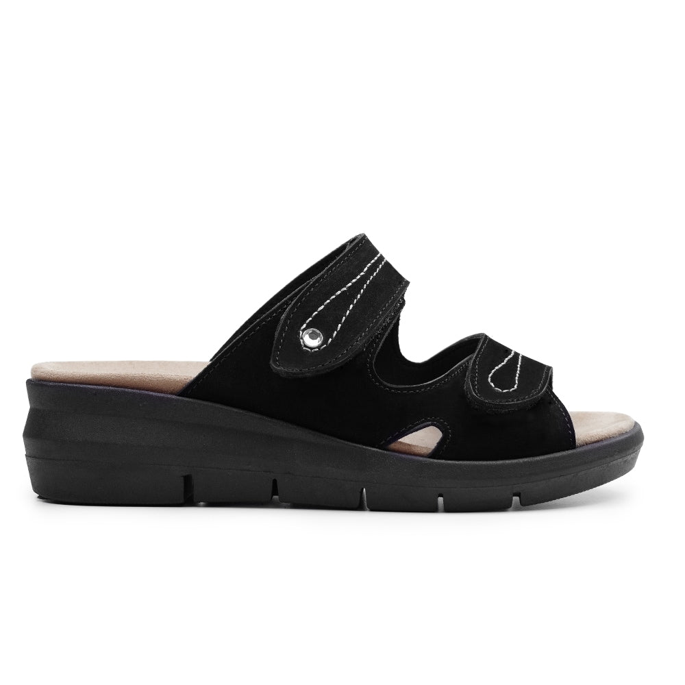 Minfot Sandal Komfort Maira Nubuck Sort
