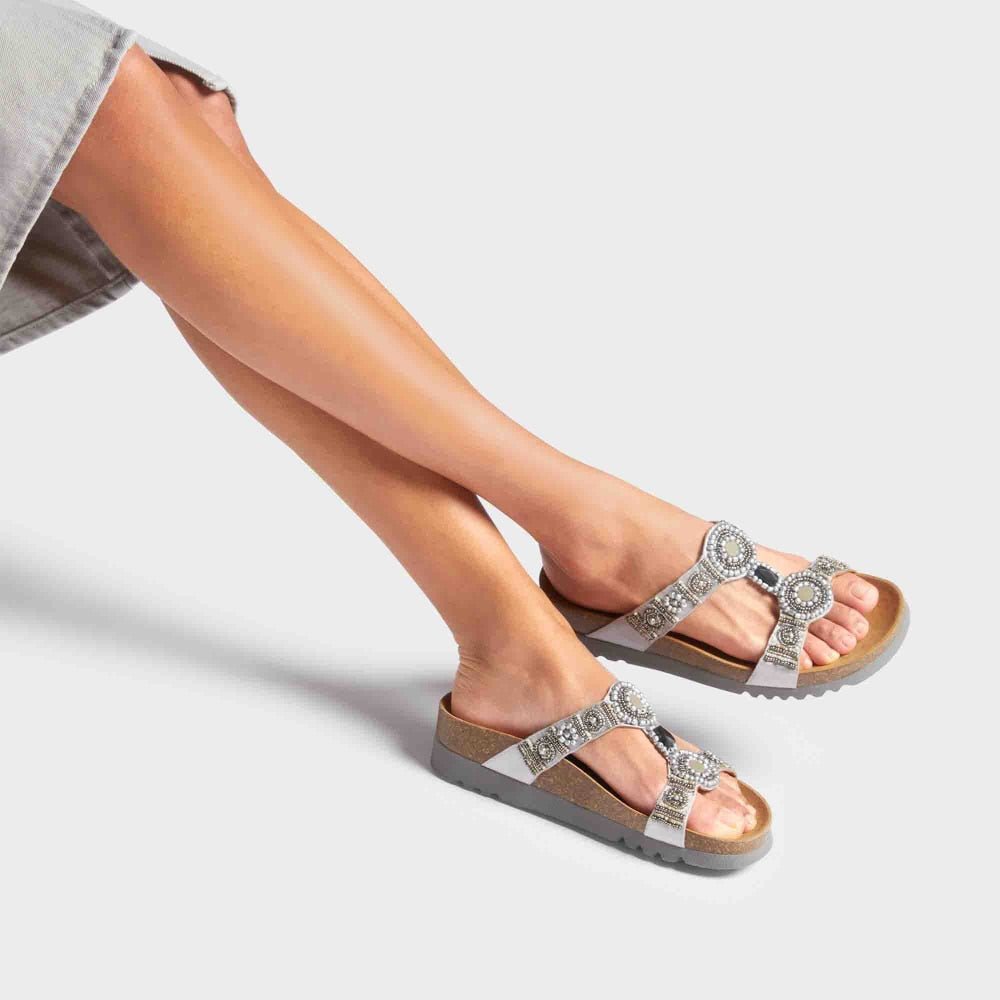 Scholl Sandaler Dame Bioprint Bogota Sølv