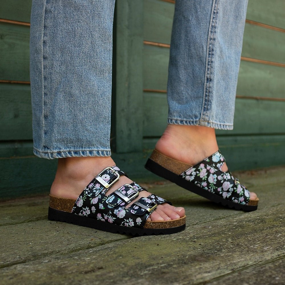 Produktbild 2 - Scholl Sandal Dam Rio Blommig Svart