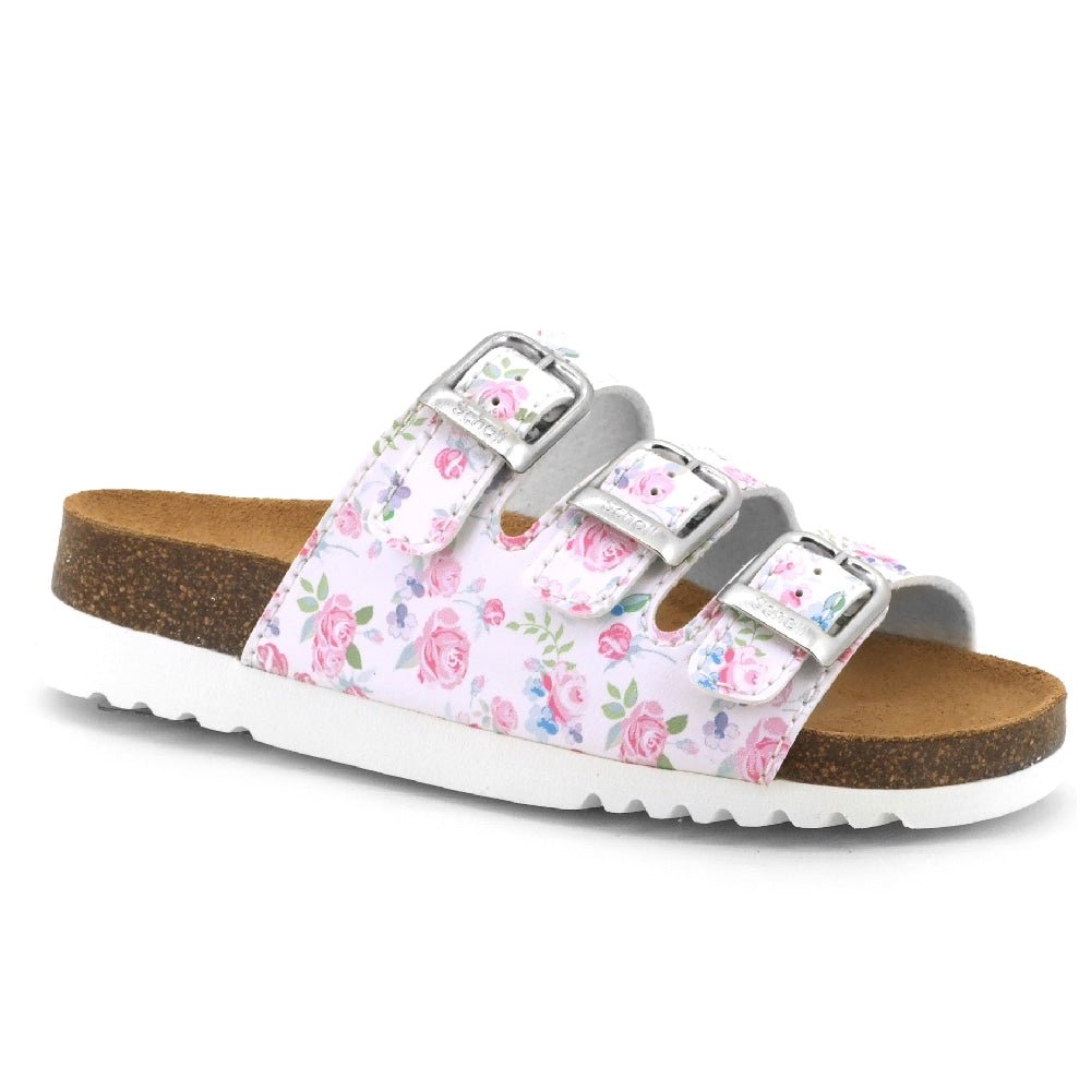 Scholl Sandal Dam Rio Vit Blommig