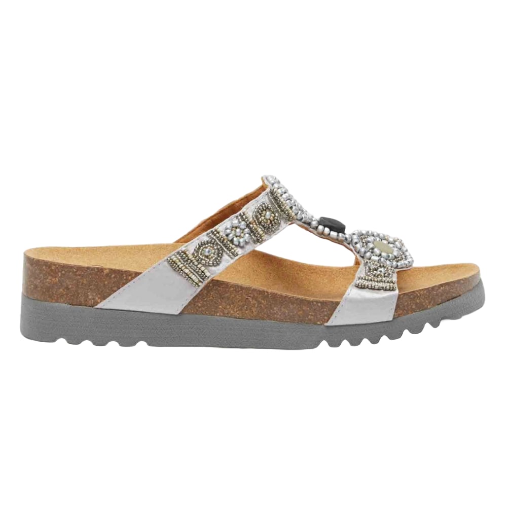 Scholl Sandaler Dame Bioprint Bogota Sølv