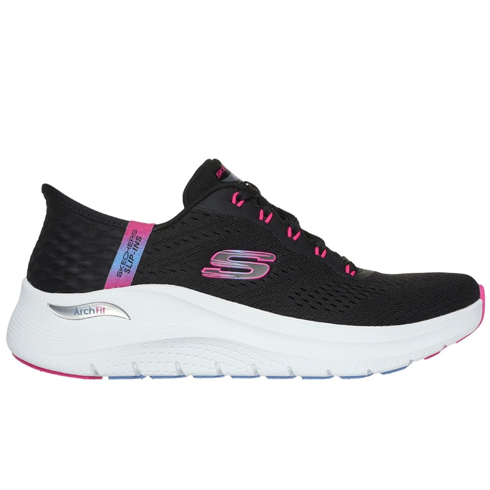 Skechers Womens Arch Fit 2.0 Slip-Ins Black Hot Pink