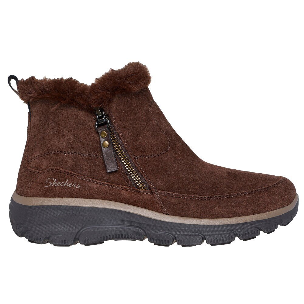 Skechers Womens Boots Relaxed Fit Cool Zip Chocolate