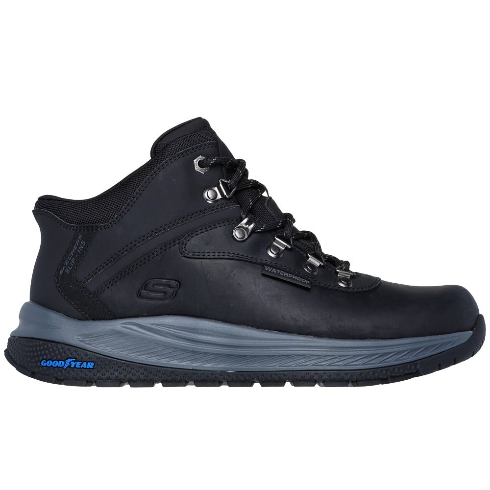 Skechers Mens Boots Relaxed Fit Waterproof Slip-Ins Black