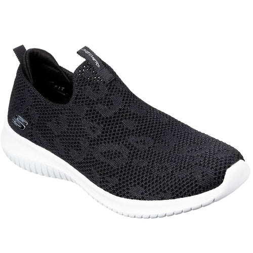 Skechers Womens Ultra Flex Fast Talker Black White