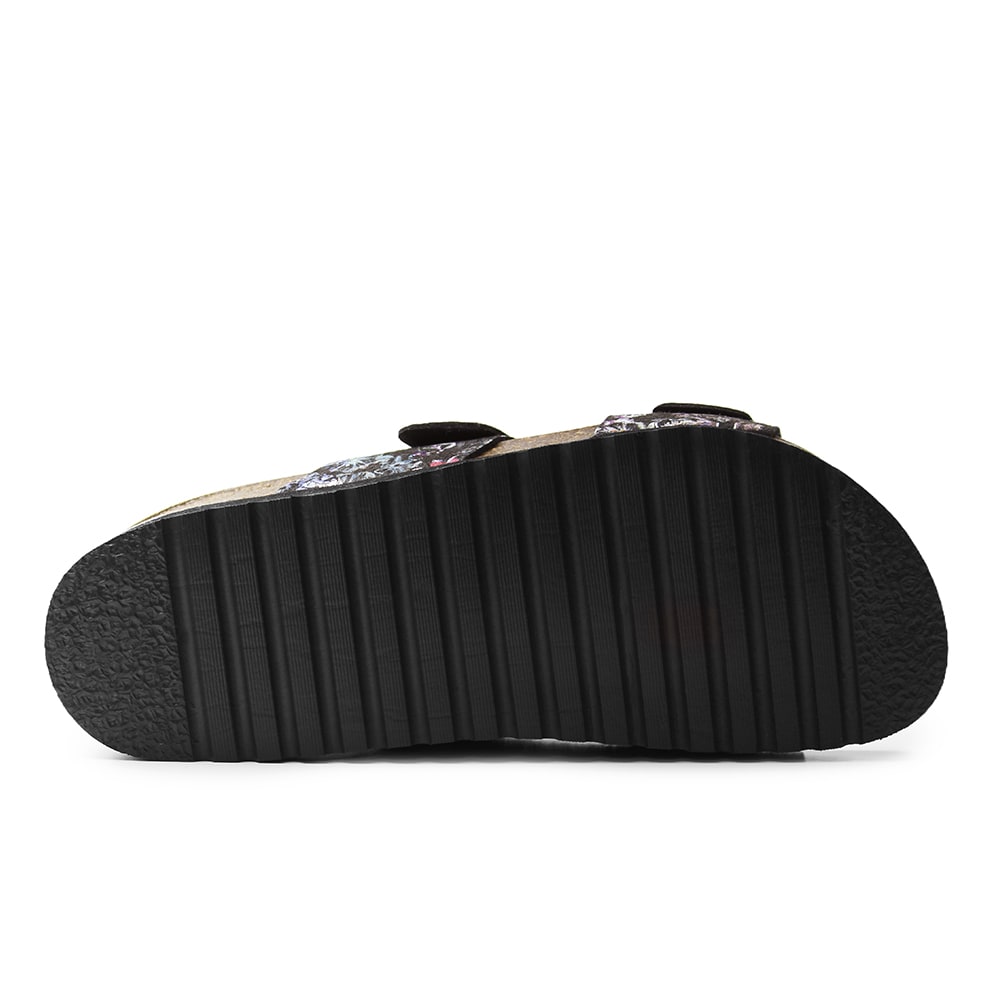 Minfot Sandaler Blød Bio Tropical Flowers Sort