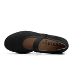 Minfot Ballerinasko med rem Joyce Dame Stretch Nubuck Sort
